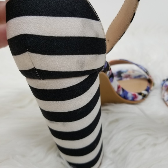 Torrid Floral Stripe Chunky Heels Size 10W - Picture 6 of 7